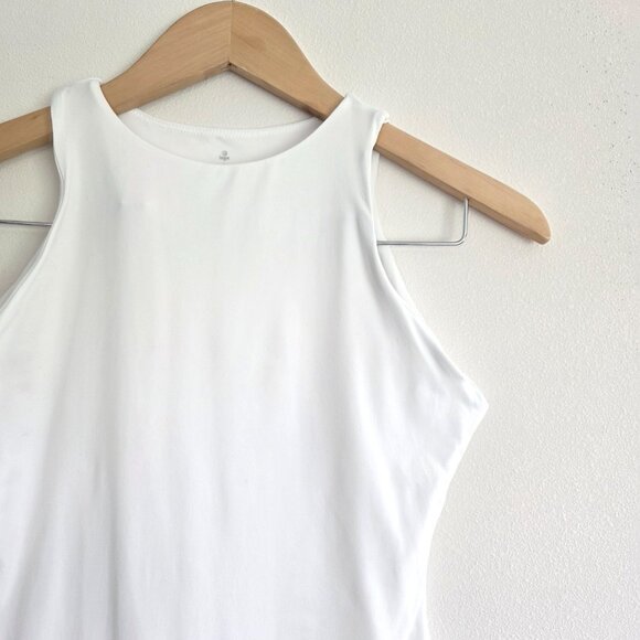 iuga White Bodysuit Crewneck Tank Capsule Wardrobe, Basic Top, Balletcore - Picture 3 of 6